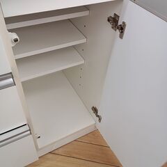 ★リユースのサカイつくば店★TK5946 NITORI 食器棚 ホワイト H200×D50×W120 クリーニング済みの画像