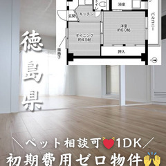【徳島市 名東町】1DK 💓🐕ペット相談可🐈‍⬛💓【初期費…