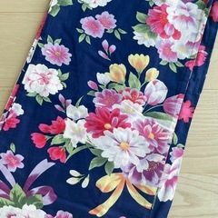 【ネイビー ×コスモス×桜×リボン×牡丹】浴衣 レディースの画像