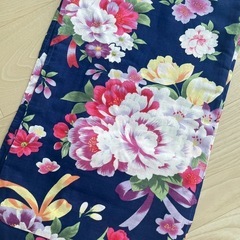 【ネイビー ×コスモス×桜×リボン×牡丹】浴衣 レディースの画像