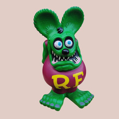 🉐🌈希少ラットフィンク フィギュア 約60cm　ビッグ貯金箱🌈RAT FINK グリーンの画像