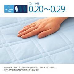 ★新品★ニッセン接触冷感敷きパッド2枚(シングル、ブルー)「省エネ、節電対策に」の画像