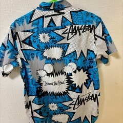 ステューシー古着 吹き出し総柄 シャツSサイズ  の画像