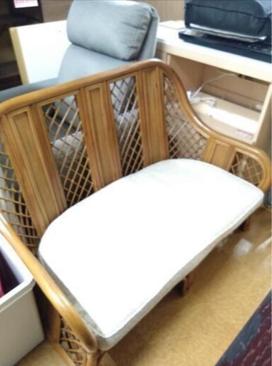 激安★人気のラタン（籘）ソファーベンチ椅 子★