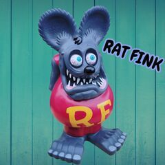 🉐🌈希少ラットフィンク フィギュア 約60cm　ビッグ貯金箱🌈RAT FINK グレーの画像