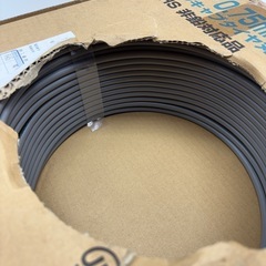 中古　伸興電線 ビニルキャブタイヤ丸形コード 0.75㎟ 2心 100m巻 灰色 VCTF0.75SQ×2C×100m　ほぼ未使用の画像