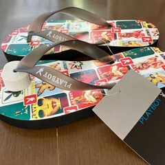 97：PLAYBOY　ビーチサンダル　未使用　Mサイズ　黒　サンダル　草履の画像