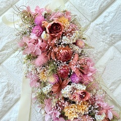 【ハンドメイド】お部屋に小さなお花畑を🌸ドライフラワーガーランドの画像