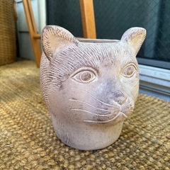 観葉植物用　鉢　猫の画像