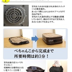 簡易電動ダブルエアーベッド、専用ベッドシーツ、空気入れセット　説明書付の画像