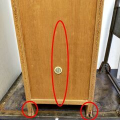 △ 訳アリ現状品 ミラー付きシューズボックス  シューズボックス 鏡付き 割れ等有り の画像