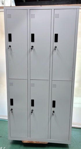 【美品】大阪引取限定 6人用スチールロッカー 収納ロッカー 鍵付き【IG057　BNG1F108】