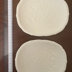 【お譲り先決定】和柄オーバル皿　アイボリー×5（枚数調整可）の画像