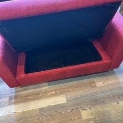 リクライニング、収納付き2人がけソファの画像