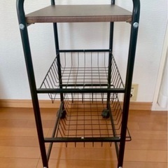 【美品✨ ニトリ】ワゴン ラック キャスター付き スライド式❶の画像