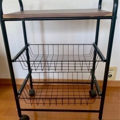 【美品✨ ニトリ】ワゴン ラック キャスター付き スライド式❶の画像