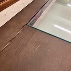 I2507-551 ニトリ センターテーブル コルテ105 ガラス天板有り 引き出し収納付き 中古の画像