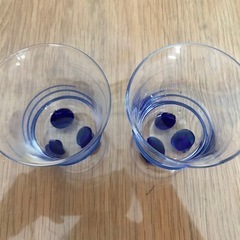 【未使用】藍工房　手作りがらす　ペアグラス＆盛り鉢セットの画像