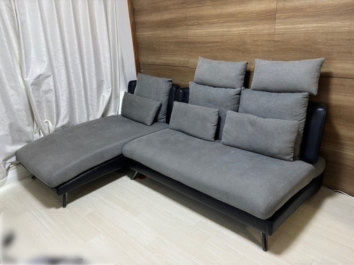 ●2021年購入　近郊配送可(^^♪　12.9万　綺麗♪●布張りカウチソファ　中古品　ウォール3D●相模原　横浜　神奈川● ○2021年購入 近郊配送可(^^♪ 12.9万 綺麗♪○布張りカウチソファ