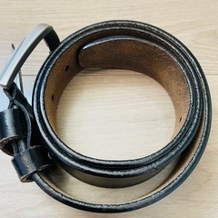 ブラックレザーベルト　幅:3.5cmの画像