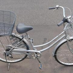 26インチ 🚲 中古 自転車 13,800円 🔁6段切替 🔑鍵新品 💡ライト付 新規防犯登録料コミ842 の画像