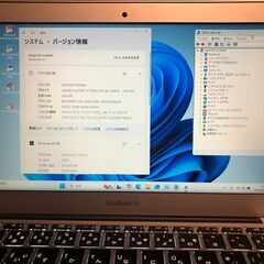 「MacBook Air 11インチ Early 2015　MJVM2J/A」超軽量薄型モバイルノートPC / Core i5搭載 / メモリー4GB / SSD-128GB / Webカメラ / Bluetooth / 無線LAN / MacOS(Sequoia－Patcher利用) &Office2019とWindows11(23H2)＆OfficeProPlus選択起動可能の画像