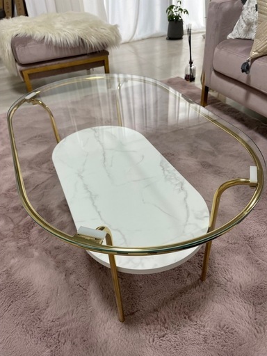 Francfranc レガートコーヒーテーブルS】¥20,000｜半年使用・ガラス面