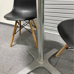 イームズ風チェア2脚　テーブル55cm セット　黒　カフェセットの画像
