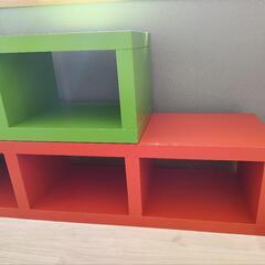 IKEAラック　赤緑セットでの画像