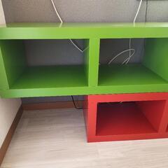 IKEAラック　赤緑セットでの画像