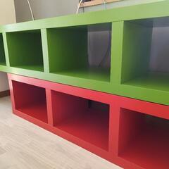 IKEAラック　赤緑セットでの画像