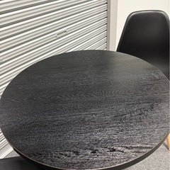 イームズ風チェア2脚　テーブル65cm セット　黒　カフェセットの画像