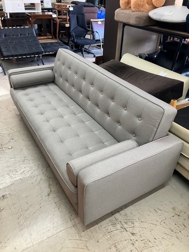 ロ2507-555 ソファベッド ３人掛け クッション付 汚れ有り