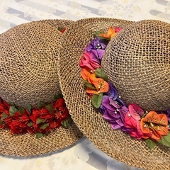 麦わら帽子　花赤Ａの画像