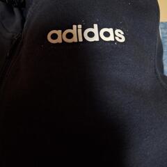 adidas パーカー　濃紺の画像
