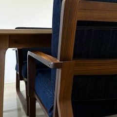 無印良品 ウォルナット ソファチェア 2個, no brand木テーブルの画像