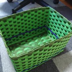 大きな四角カゴ(グリーン)の画像