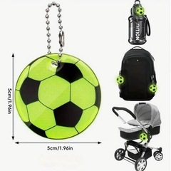 10個サッカーボールキーホルダー蛍光の画像