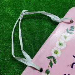 手描き営業中看板 ピンク 木製看板 営業中/終了 ハンドメイドの画像