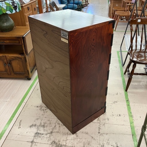中古品　岩谷堂箪笥　欅　5段チェスト　民芸　整理箪笥　鍵付き　公田店