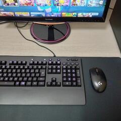 ゲーミングパソコンフルセットi5-9400/RAM16G/SSDM.2-256G/HDD1T/GTX1650/24インチモニター144hzの画像