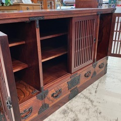 中古品　岩谷堂箪笥　サイドボード　デザイン良い　飾り棚　20万以上の品　150cm 公田店の画像
