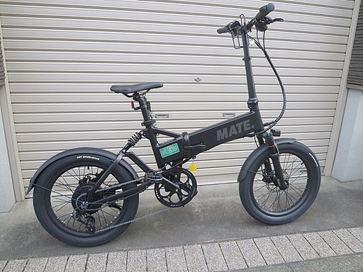 超美品! MATE Fusion(メイトフュージョン)艶消しブラック/電動アシスト自転車/メイトバイク/約１年/使用回数9回・距離30㎞以下/キズ・サビ等なし