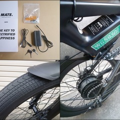 超美品! MATE Fusion(メイトフュージョン)艶消しブラック/電動アシスト自転車/メイトバイク/約１年/使用回数9回・距離30㎞以下/キズ・サビ等なしの画像