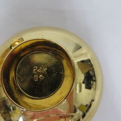 未使用品 金杯 盃 俵ねずみ 24KGP 金メッキ 242g 台付き 5個セット 木箱付き の画像