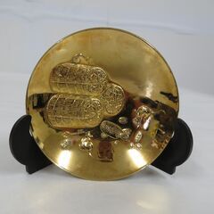 未使用品 金杯 盃 俵ねずみ 24KGP 金メッキ 242g 台付き 5個セット 木箱付き の画像