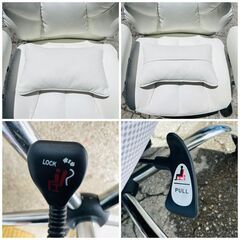【❗️✨ホワイト×極厚クッション✨❗️】フットレスト付きゲーミングチェア長時間作業に最適✨簡易清掃済み❗️の画像