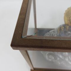 置物 ガラスケース付き 2対の龍 雲 24KGP 金メッキ 805g の画像