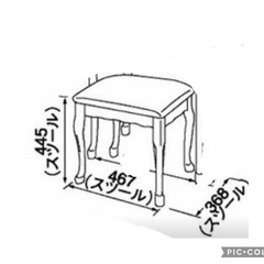 アンティーク調 猫脚スツールの画像