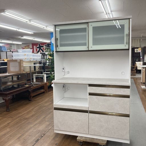 ジモティー限定価格！S735⭐ 三環ジャパン キッチンボード シェリル 幅119.5cm USED 綺麗